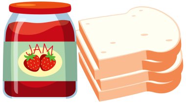 Ekmek resimli çilek reçeli