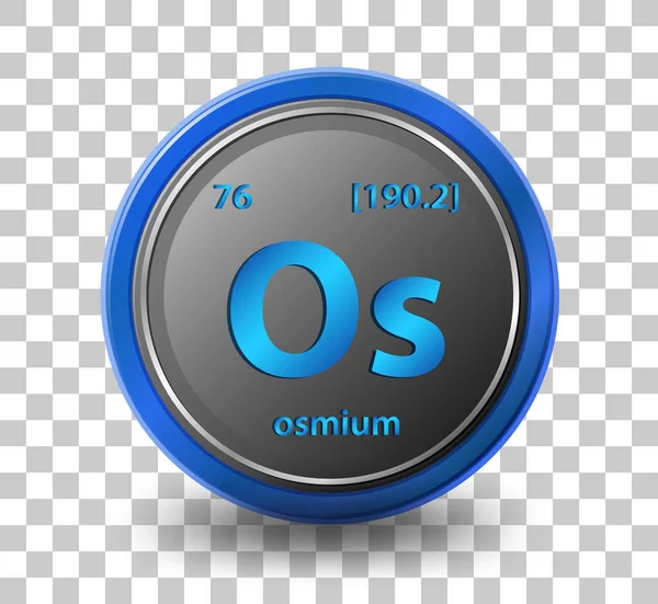 Élément Chimique Osmium Symbole Chimique Avec Numéro Atomique Masse Atomique — Image vectorielle