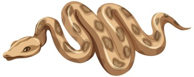 Çizgi film tarzında beyaz arkaplanda izole edilmiş bir yılan