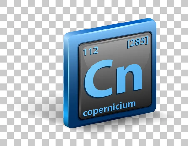 Élément Chimique Copernicium Symbole Chimique Avec Numéro Atomique Masse Atomique — Image vectorielle