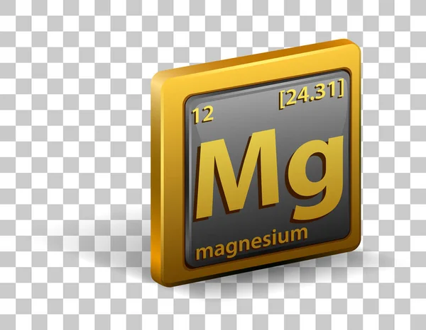 Elemento Químico Magnésio Símbolo Químico Com Número Atômico Massa Atômica —  Vetores de Stock