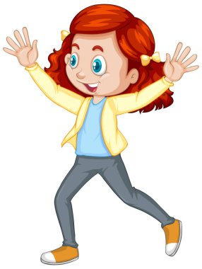 El ele tutuşan bir kız çizgi film karakteri.