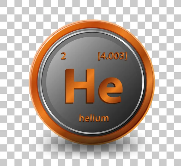 Élément Chimique Hélium Symbole Chimique Avec Numéro Atomique Masse Atomique — Image vectorielle
