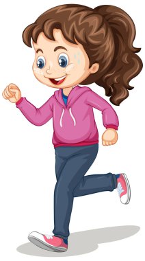 Tatlı kız çizgi film karakteri canlandırması yapıyor.