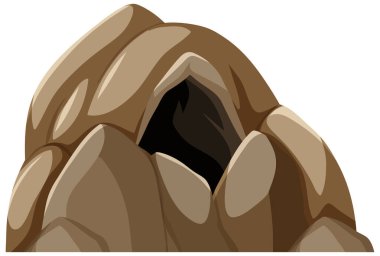 Beyaz arkaplan resimlerinde izole taş mağara