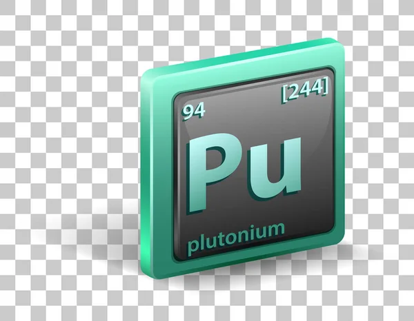 Chemisches Plutonium Chemisches Symbol Mit Ordnungszahl Und Atommasse Illustration — Stockvektor