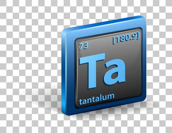 Chemisches Element Tantal Chemisches Symbol Mit Ordnungszahl Und Atommasse Illustration — Stockvektor