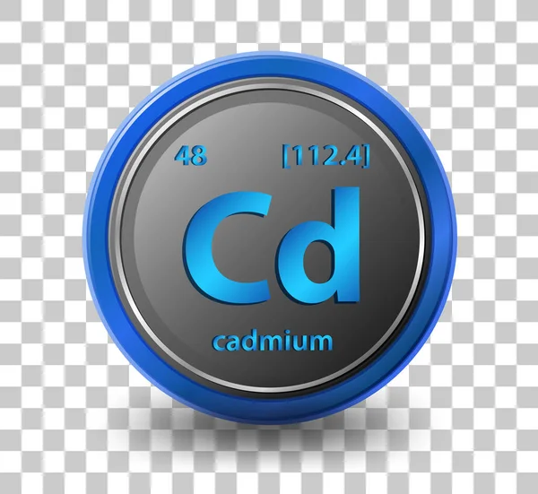 Chemisches Element Cadmium Chemisches Symbol Mit Ordnungszahl Und Atommasse Illustration — Stockvektor