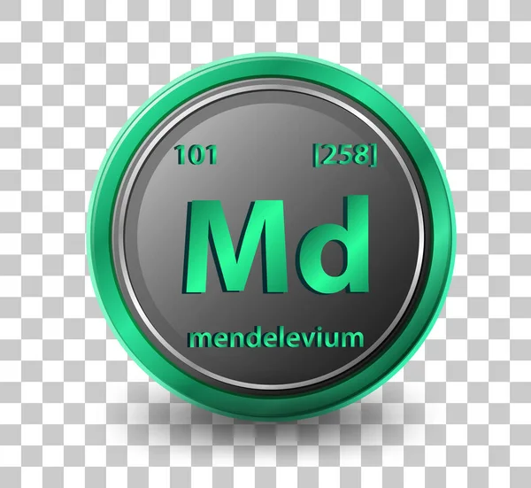 Pierwiastek Chemiczny Mendelewium Symbol Chemiczny Liczbą Atomową Masą Atomową Ilustracja — Wektor stockowy