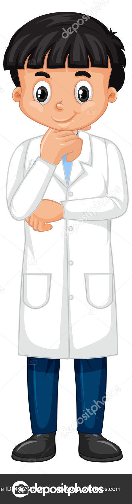 Personaje Dibujos Animados Nino Con Ilustracion Bata Laboratorio Vector de stock 470723308 de blueringmedia