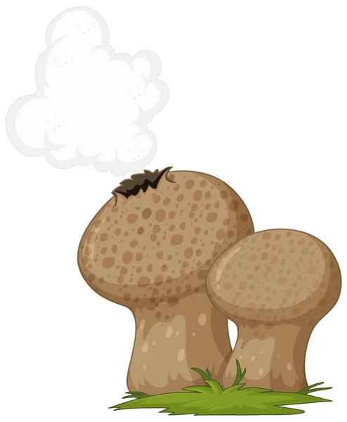 Fungus Cartoon Style Isolated White Background Illustration — Stock Vector