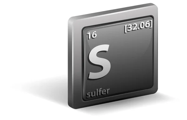 Elemento Químico Sulfito Símbolo Químico Com Número Atômico Massa Atômica — Vetor de Stock