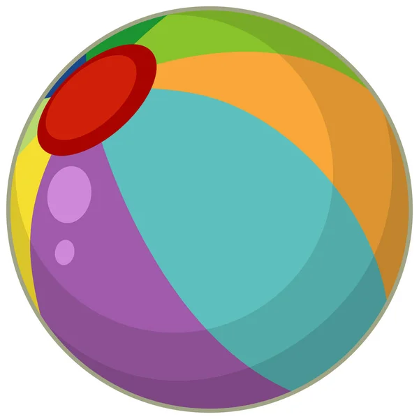 Eine Bunte Beach Ball Cartoon Stil Isolierte Illustration — Stockvektor