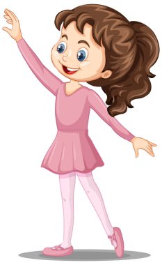Bir kız balerin çizgi film karakteri çizimi