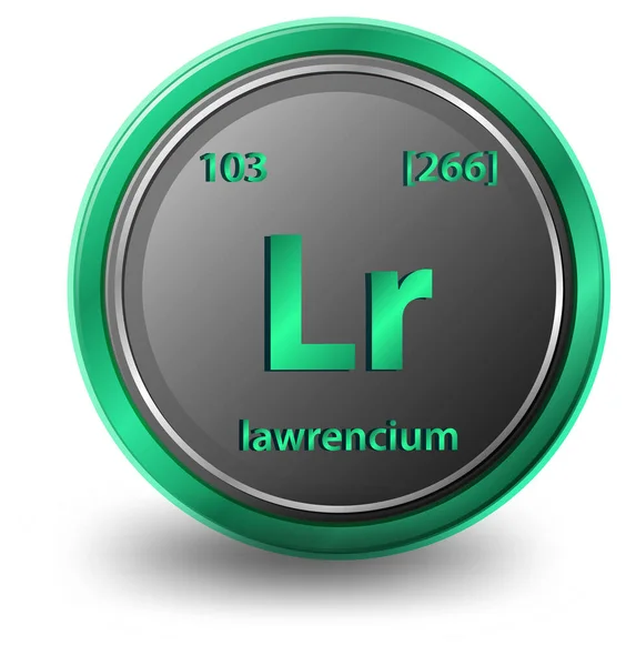Lawrencium Chemical Element Chemical Symbol Atomic Number Atomic Mass Illustration — Stock Vector