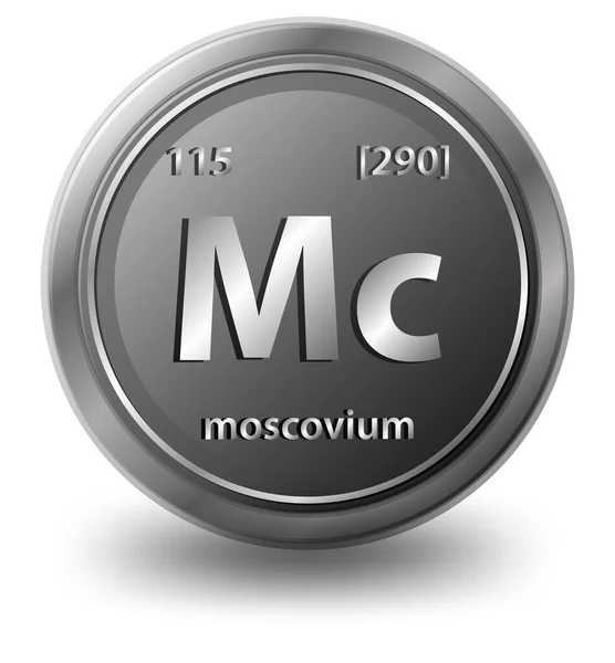 Moskovium Kémiai Elem Kémiai Szimbólum Atomszámmal Atomtömeggel Illusztráció — Stock Vector