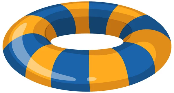 Anillo Natación Rayado Azul Amarillo Ilustración Aislada — Vector de stock