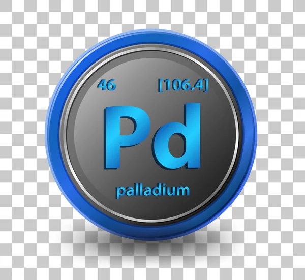 Palladium Kemiskt Grundämne Kemisk Symbol Med Atomnummer Och Atommassa Illustration — Stock vektor