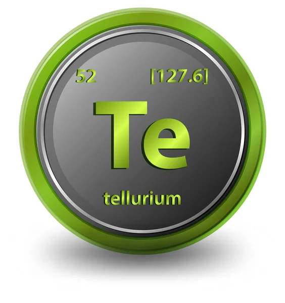 Elemento Chimico Del Tellurio Simbolo Chimico Con Numero Atomico Massa — Vettoriale Stock