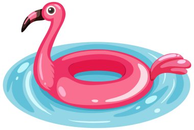 Sudaki flamingo yüzme halkası izole edilmiş.