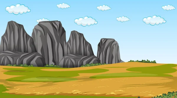 Paisaje Del Parque Natural Blanco Ilustración Escena Diurna — Vector de stock