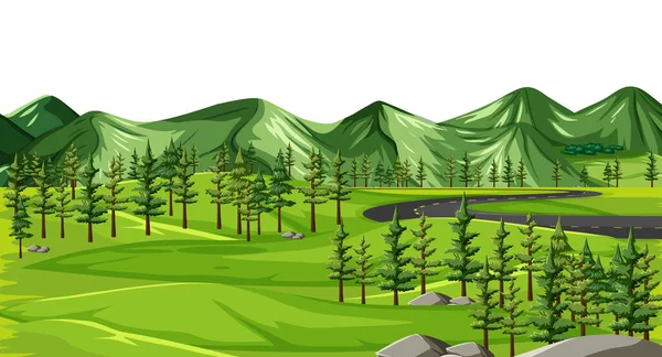 Uma Natureza Verde Paisagem Fundo Ilustração —  Vetores de Stock