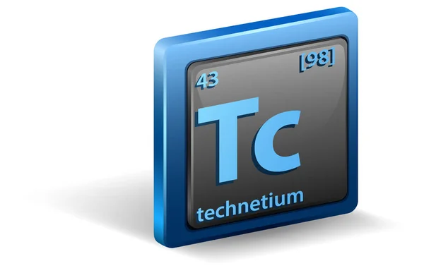 Technetium Chemisch Element Chemisch Symbool Met Atoomnummer Atoommassa Illustratie — Stockvector