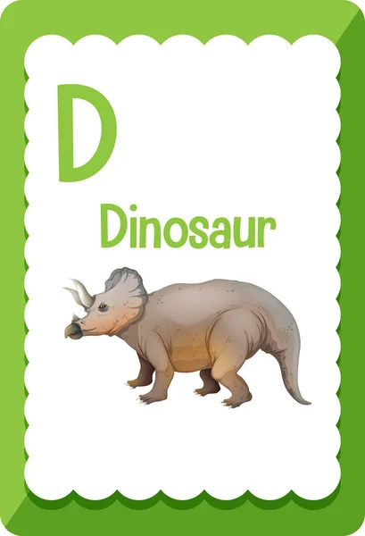 Карточка Буквой Иллюстрации Динозавров — стоковый вектор