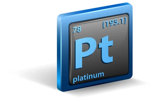 Elemento Químico Platina Símbolo Químico Com Número Atômico Massa Atômica — Vetor de Stock