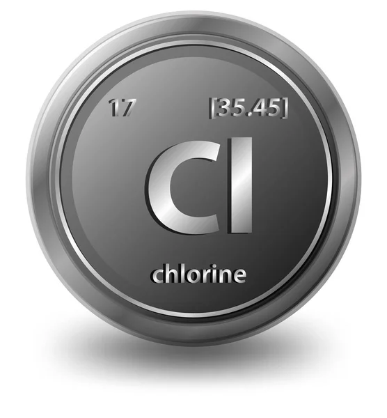 Chloorchemisch Element Chemisch Symbool Met Atoomnummer Atoommassa Illustratie — Stockvector
