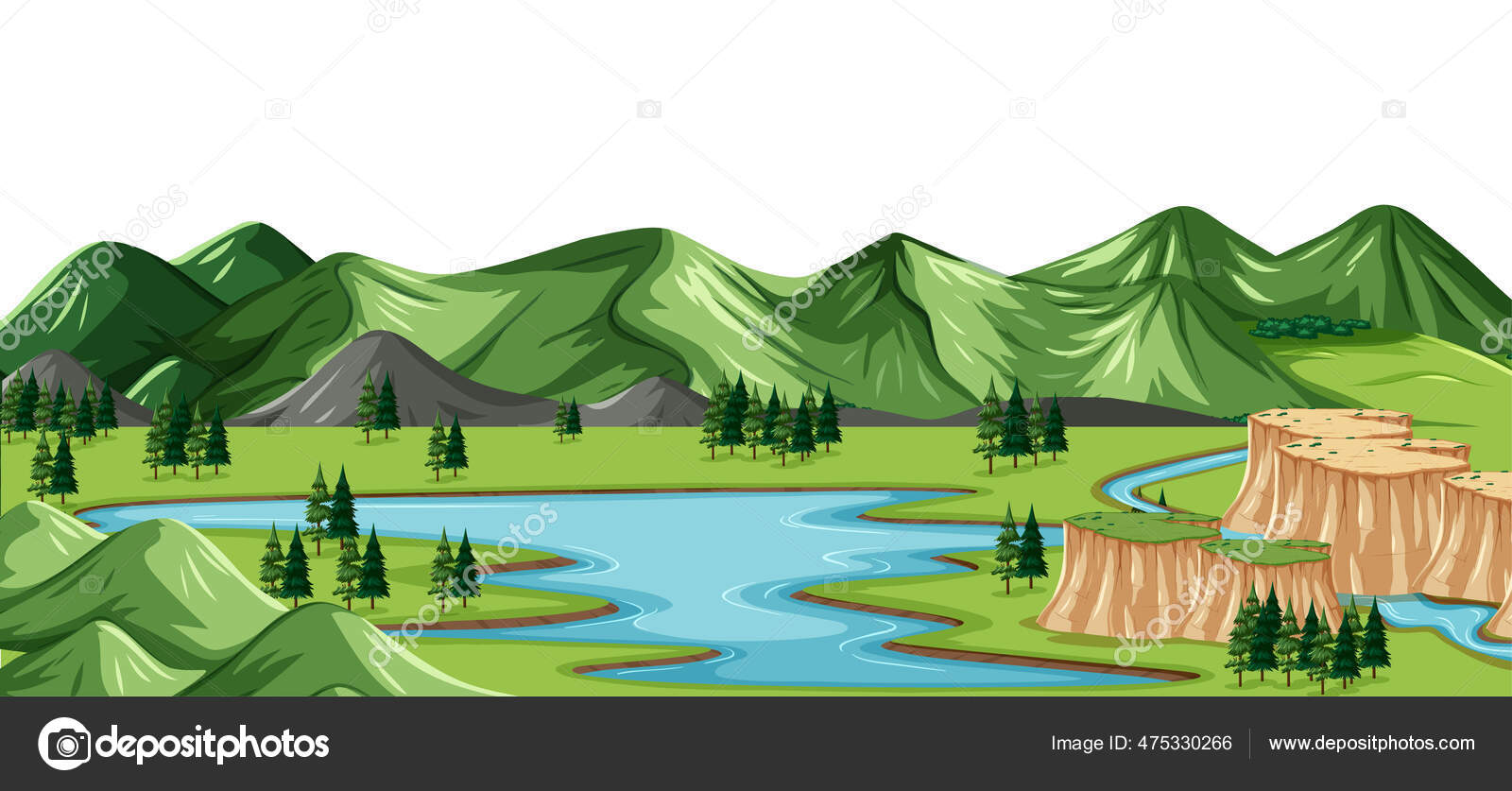 Green Nature Landscape Background Illustration Stock Vector Image by