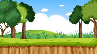 Boş doğa parkı manzarası gündüz olay yeri illüstrasyonunda