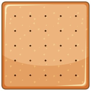 Çizgi film tarzında kare bisküvi izole edilmiş