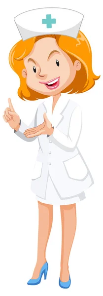 Vrouwelijke Verpleegster Uniform Cartoon Karakter Illustratie — Stockvector