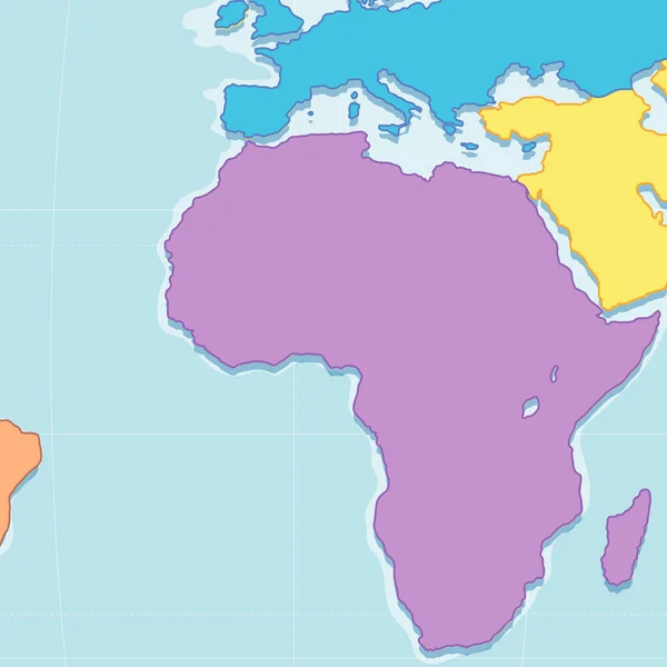 Boş Afrika Levhaları Sınırlar Haritası Illüstrasyonunu Kapat — Stok Vektör