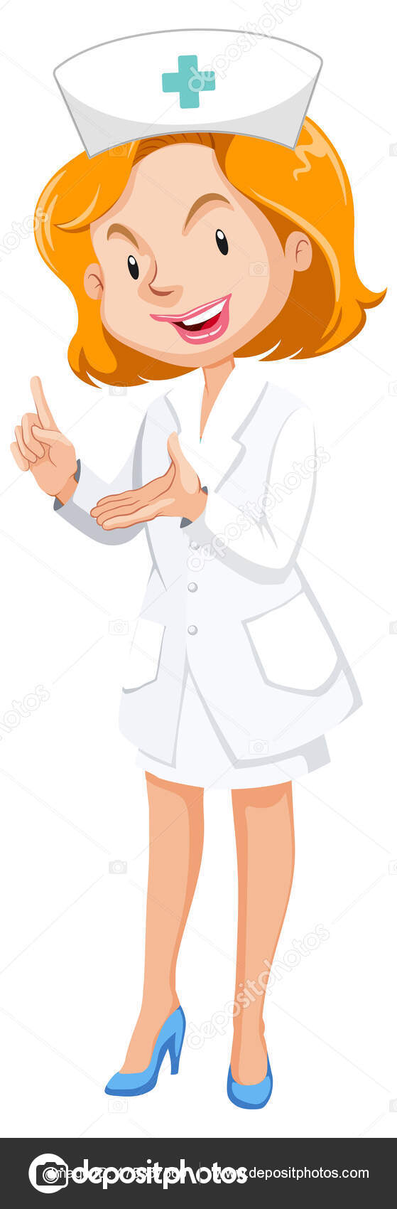 Conjunto de mulher feliz em uniforme de enfermeira com atuação diferente em  personagem de desenho animado, ilustração vetorial plana isolada [download]  - Designi