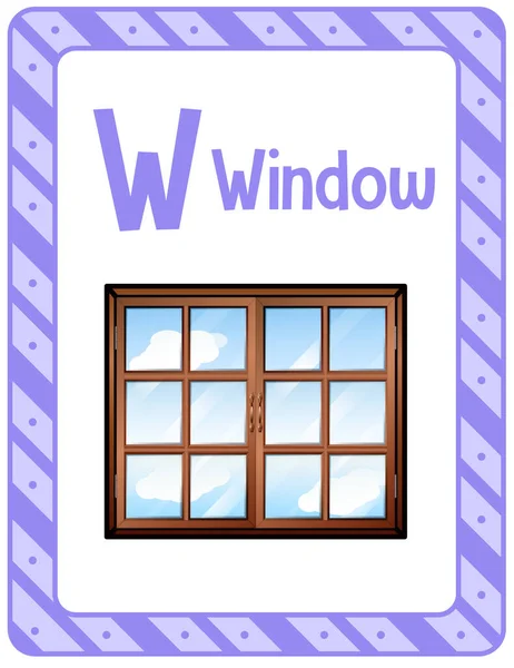 Fiche Éclair Alphabet Avec Lettre Pour Illustration Fenêtre — Image vectorielle