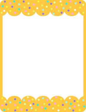 Boş sarı kıvrımlı çerçeve afişi şablon resimlemesi