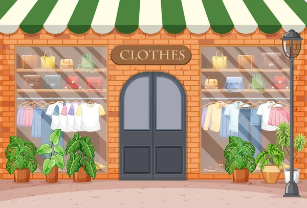 Fashion Clothes Store Background Illustration — Stock Vector