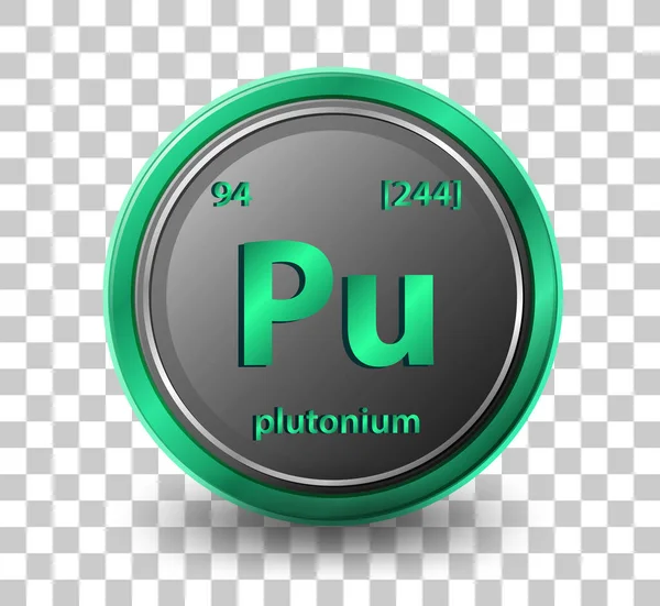 Plutonium Chemical Element Chemical Symbol Atomic Number Atomic Mass Illustration — Stock Vector