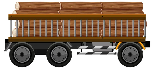 Viele Wälder Auf Einem Wagen Isoliert Auf Weißem Hintergrund Illustration — Stockvektor