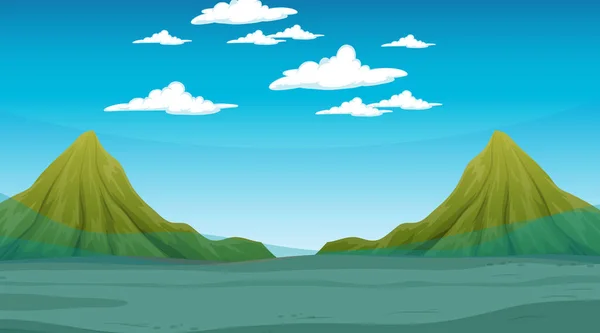 Flooded Landscape Mountain Scene Daytime Illustration — Image vectorielle