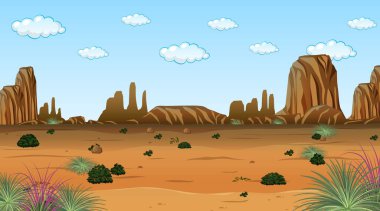 Çöl ormanı manzarası gündüz gösterimi