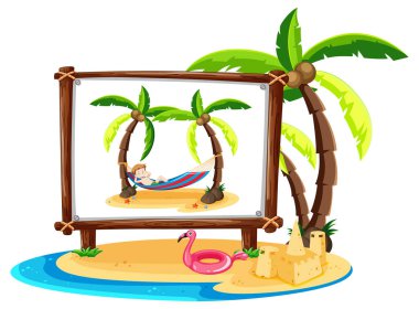 Sahildeki bir adamın resmi izole edilmiş.