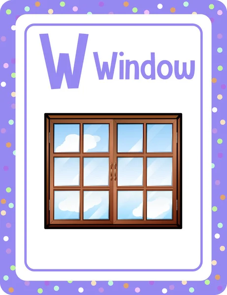 Алфавітна Картка Літерою Ілюстрації Вікна — стоковий вектор