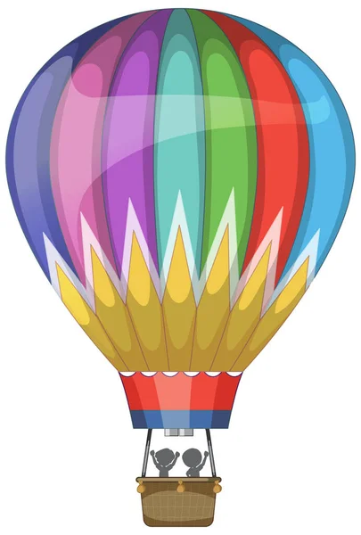 Ballon Air Chaud Coloré Illustration Isolée Style Dessin Animé — Image vectorielle