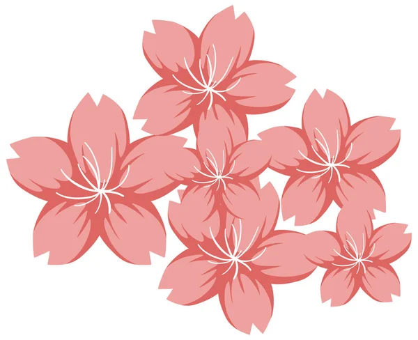 Flor Cerezo Sakura Estilo Dibujos Animados Ilustración Aislada — Vector de stock