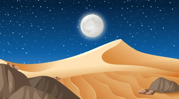 Пейзаж Пустынных Лесов Ночных Сценах — стоковый вектор