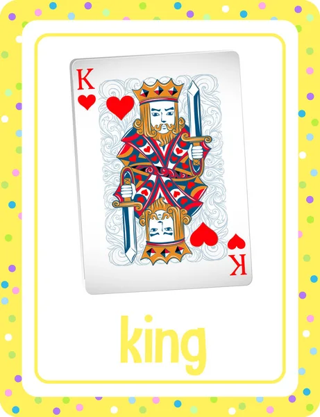 Vocabulary Flashcard Word King Illustration — Image vectorielle