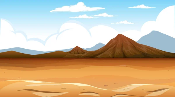 Paisaje Del Bosque Del Desierto Ilustración Escena Diurna — Vector de stock